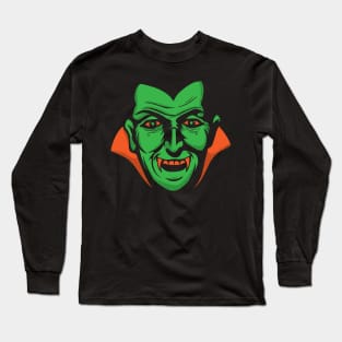 Retro Vintage Vampire Face Halloween Costume Trick or Treat Party Long Sleeve T-Shirt